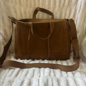Brown Suede Shoulder Bag